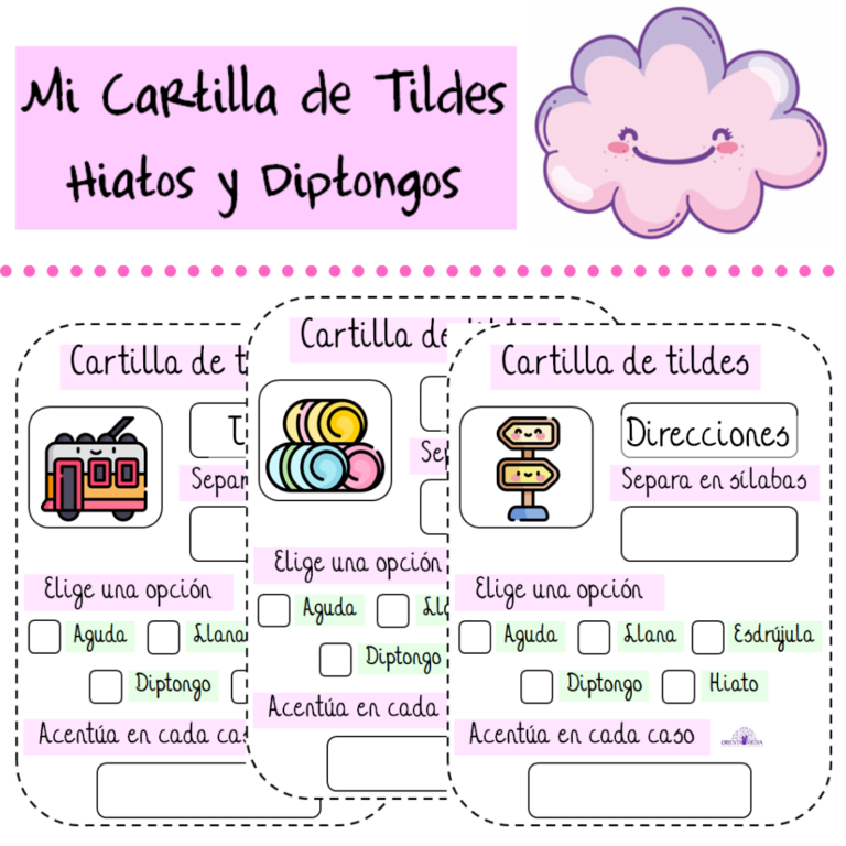 MI CARTILLA DE TILDES HIATOS Y DIPTONGOS